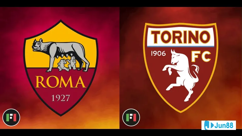 AS Roma and Torino players battling for possession during a match