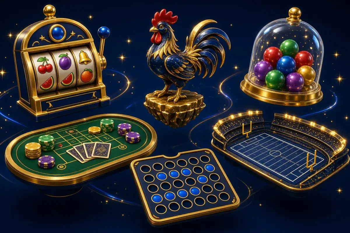 Sảnh trò chơi Jun88 gồm nổ hũ, casino live, thể thao và đá gà